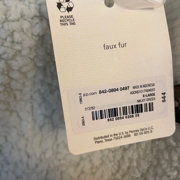 a.n.a Milky Green Sherpa Teddy Button-up Sweater Jacket Faux Fur Women’s Size XL - Picture 5 of 6